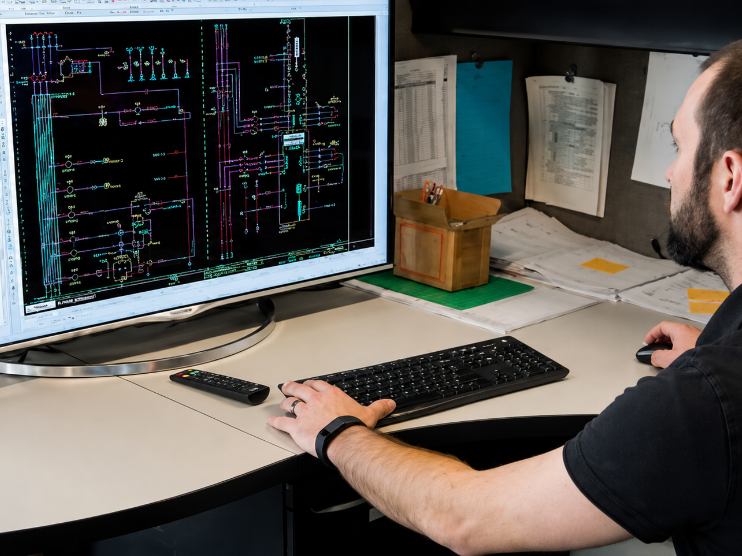 Custom control panel built by Bevco Engineering.