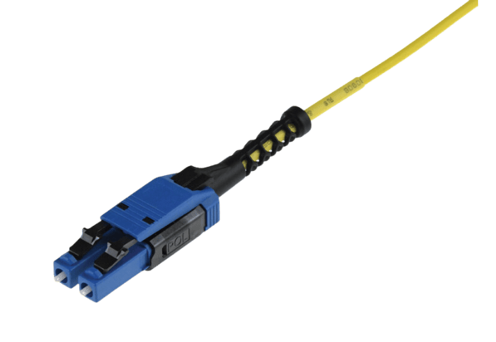 Close up of the Field-Reversible LC Uniboot Connector, click for more information about the product.