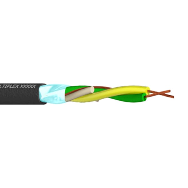 Black wire with yellow and green conductor