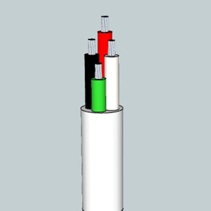 white cable with grey background
