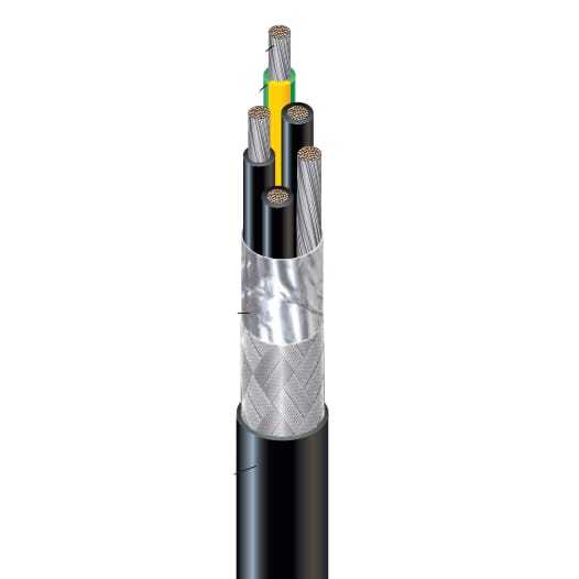 black cable with multiple conductors