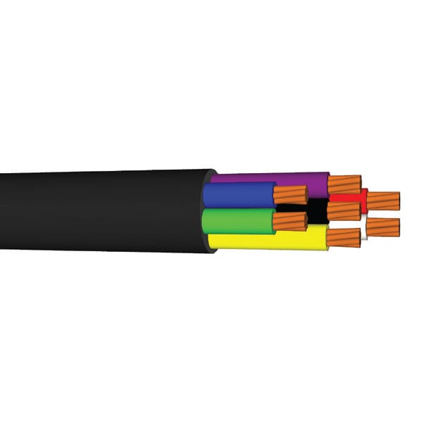 black primary wire with multi-colored conductors