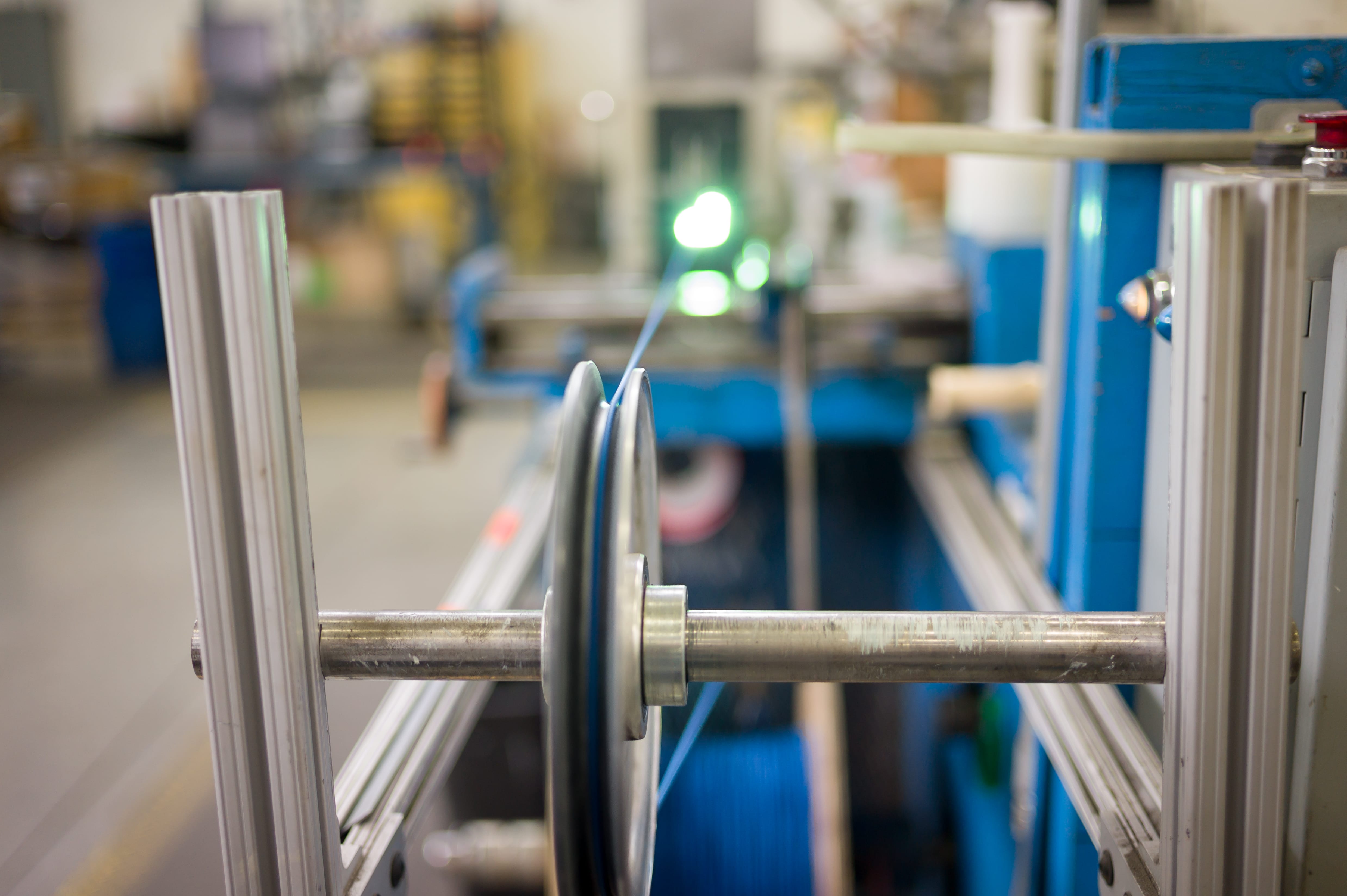 Wire on a machine