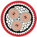 Close up of an MV cable.