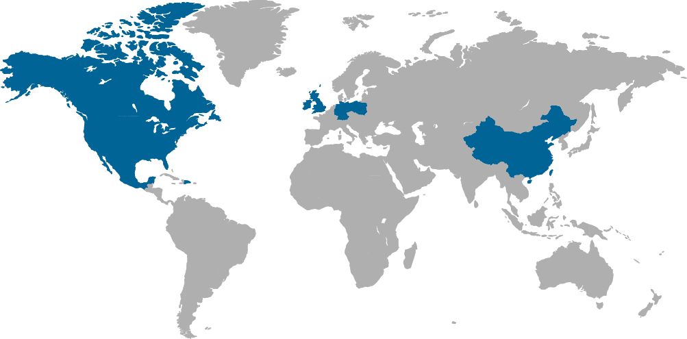 World map displaying locations with IEWC offices
