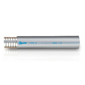 Metal Conduit, 0.84" ID, 3/4" Trade Size, PVC Coated Steel, Gray