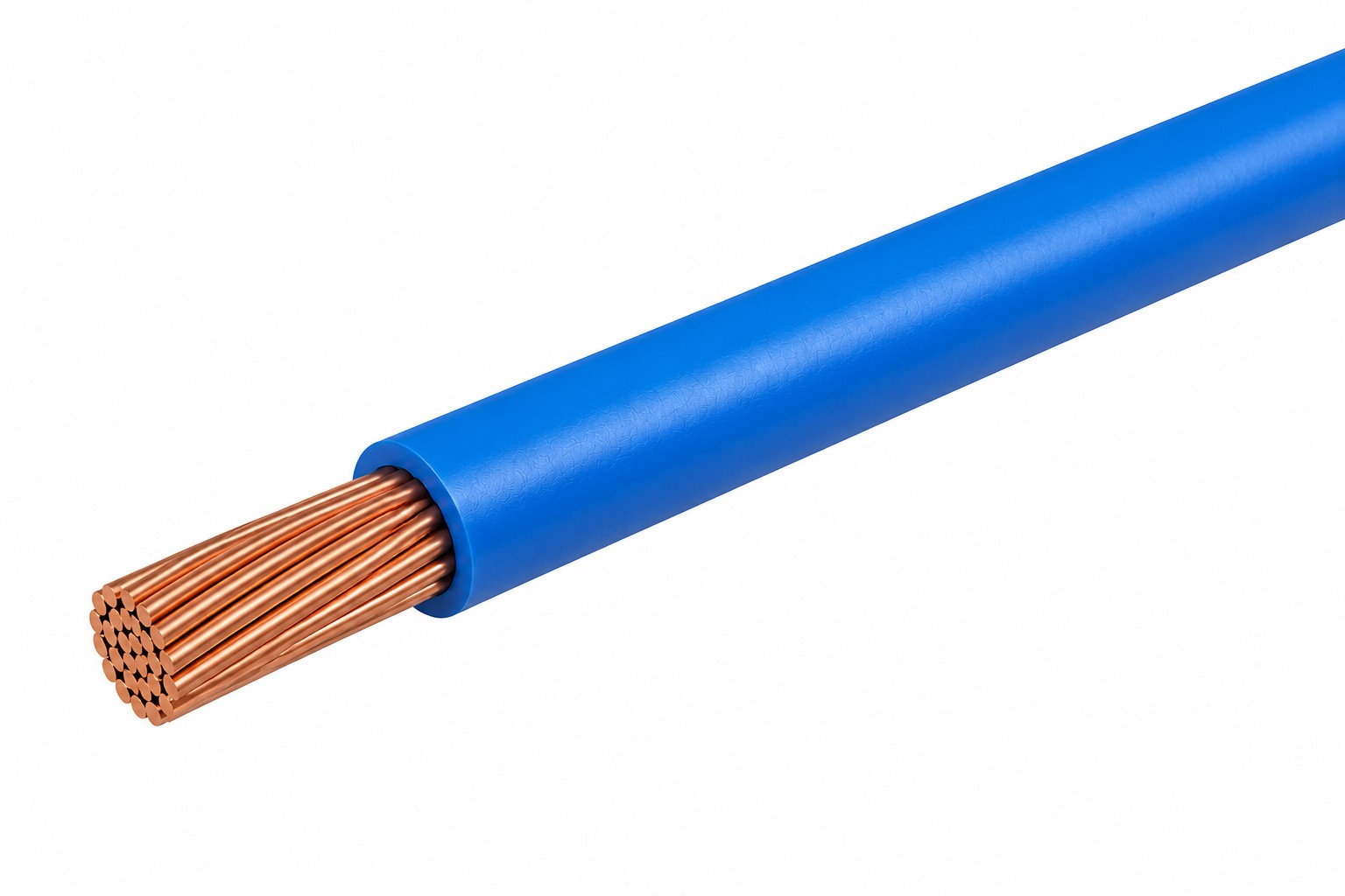 12 AWG, UL 1015 Lead Wire, 65 Strand, 105C, 1kV, Bare copper, PVC, Blue