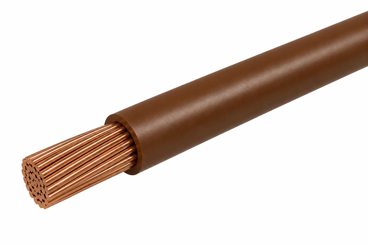 UL TFFN Fixture Wire, 16 AWG, Stranded, Brown