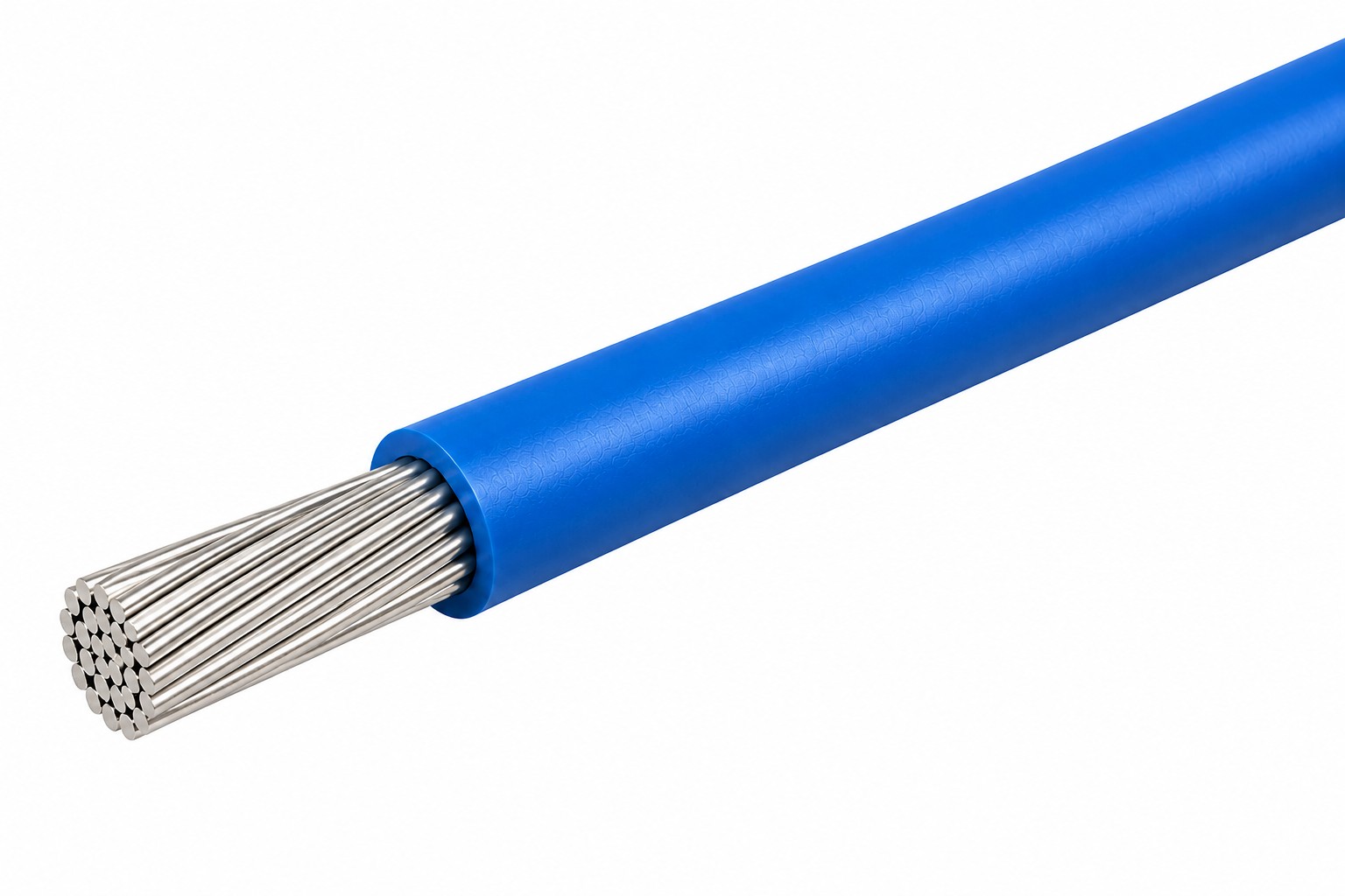 24 AWG, UL 1007 Lead Wire, 7 Strand, 105C, 300V, Topcoat, PVC, Blue