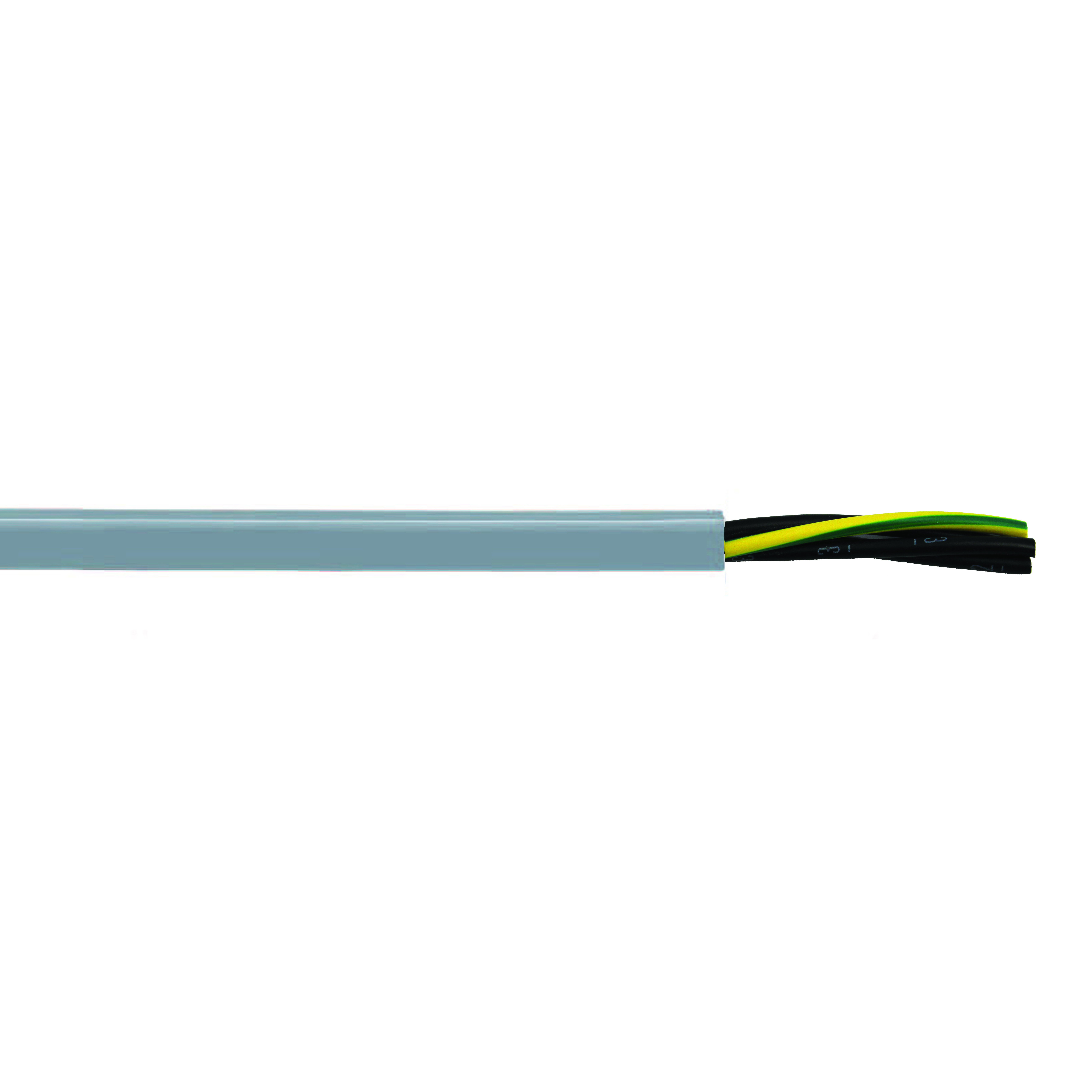 Light-to-Moderate Flex Control Cable, 12 AWG, 4 ConductorUL 21216, Unshielded, Gray, CC 600