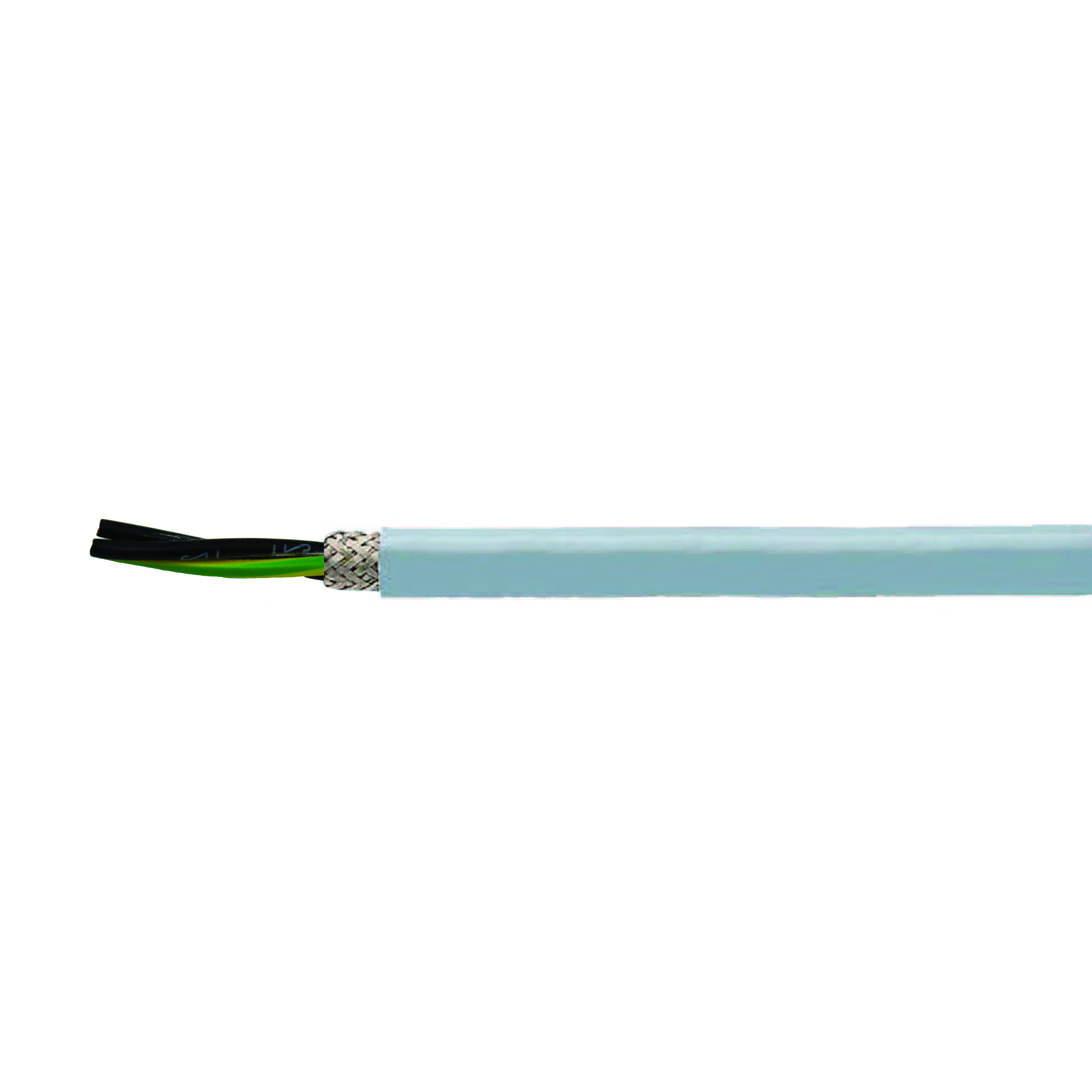Light-to-Moderate Flex Control Cable, 16 AWG, 3 ConductorUL 2586, Tinned copper braid, Gray, CC 600 CY T
