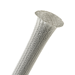 Expandable Sleeve, Expands: 0.75" to 0.25", Uncoated, 0.024" Wall, Size 0.50", Polyester, Gray