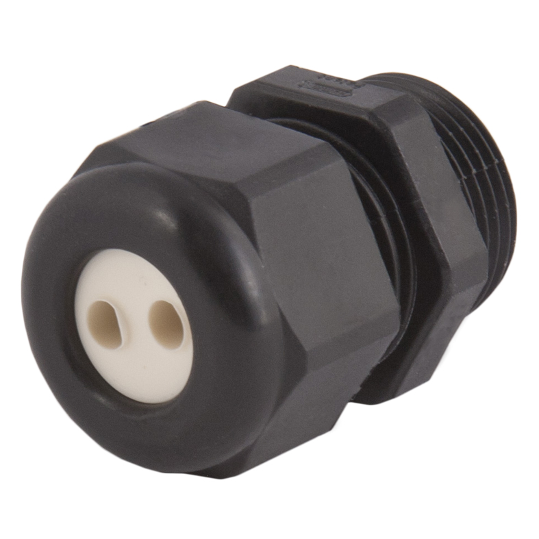 Multi-Hole Cordgrip, 2 Holes, M16x1.5, Nylon