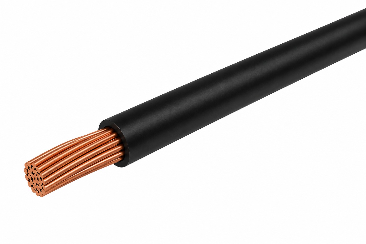 18 AWG, UL 1015 Lead Wire, 16 Strand, 105C, 600V, Bare copper, PVC, Black