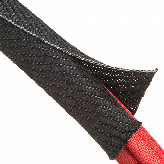 Non-Expandable Sleeve, Uncoated, 0.027" Wall, Braided, Size 1", Polyester, Black