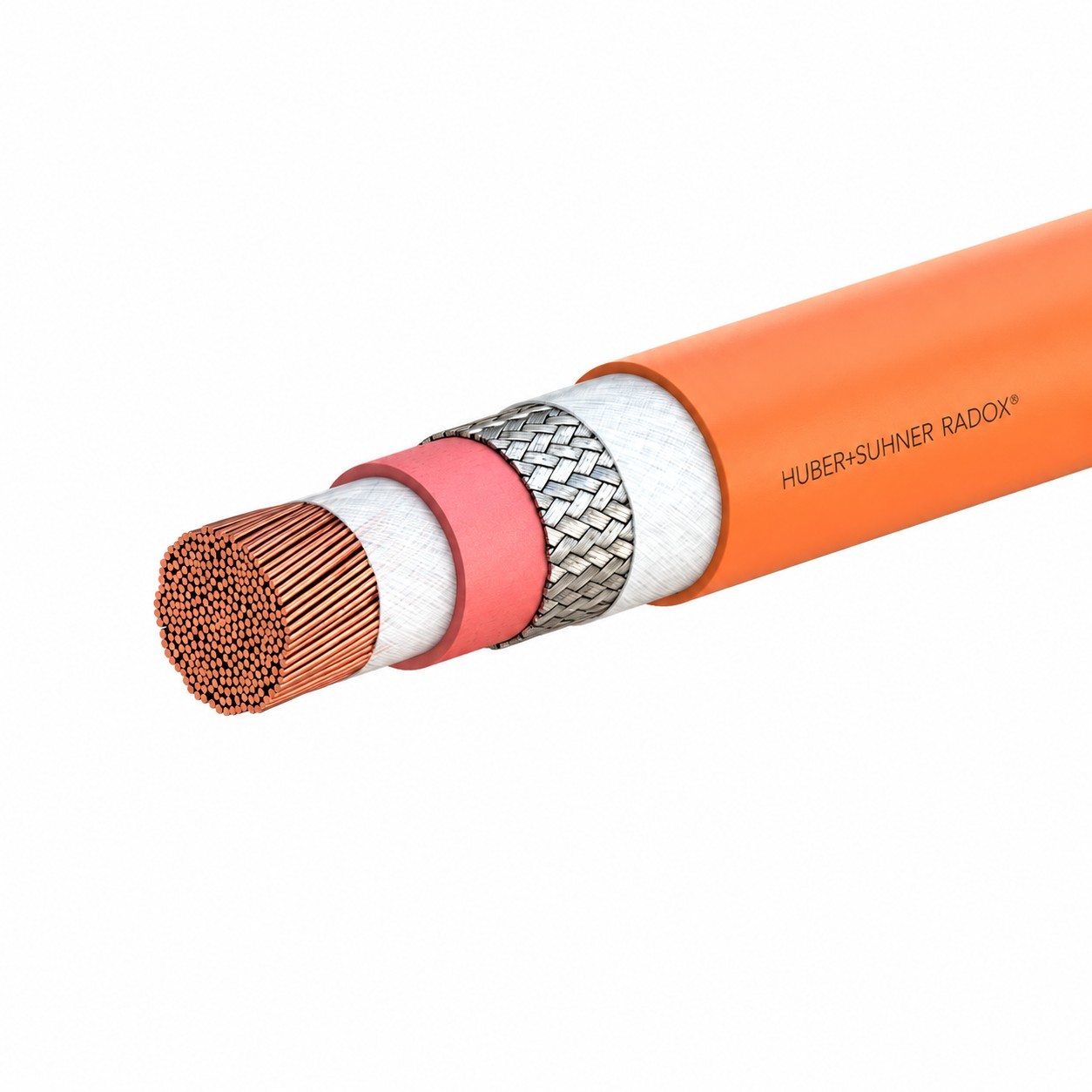 Electric & Hybrid Vehicle Battery Cable, 120MM2, 1C, DBL TIN PLATED COPPER BRAID, 1kV, XLPO Insulated, ISO 19642-9 CLASS D, ISO 6722-1 CLASS D, Orange
