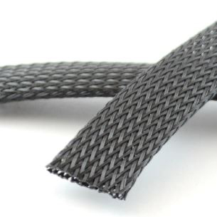 Expandable Sleeve, Expands: 0.52", Size 0.50", Polyester, Black