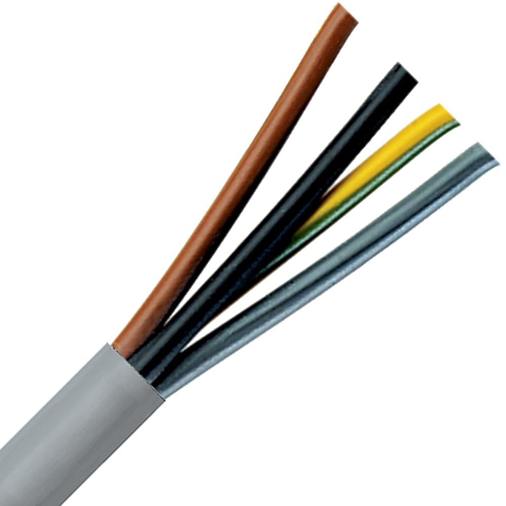 Light-to-Moderate Flex Control Cable, 18 AWG, 3 Conductor, Unshielded, Gray