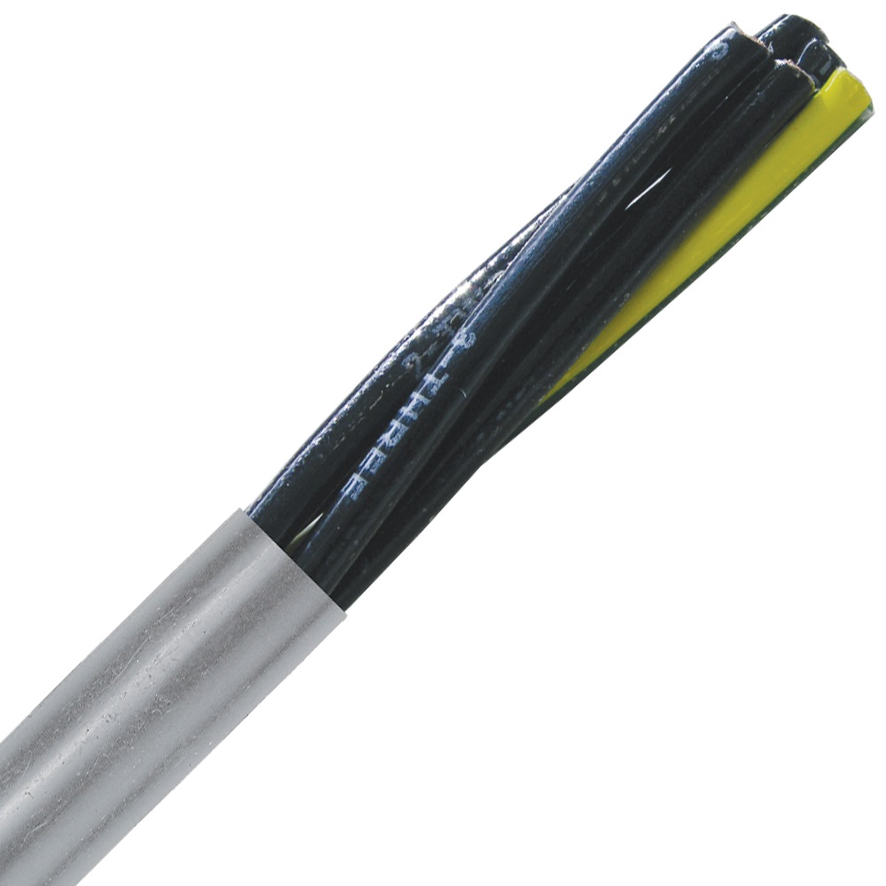 Light-to-Moderate Flex Control Cable, 18 AWG, 4 Conductor, Unshielded, Gray