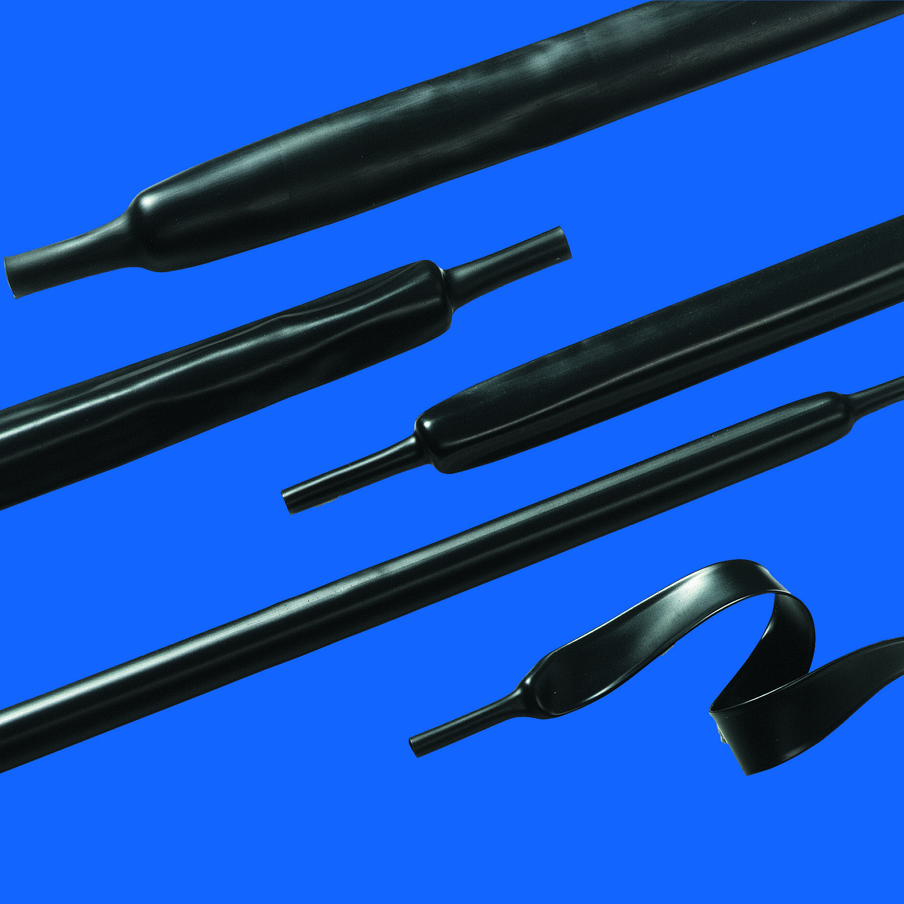 Heat Shrink Tubing, 2:1, 150C Shrink, 0.38"-0.75", Elastometric PO, Black