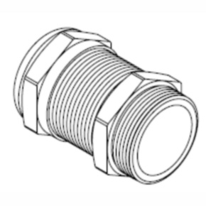 Cordgrip, 1.26", 0.26" Thread, 0.55" DIA, 16 PG, Nickel Plated Brass