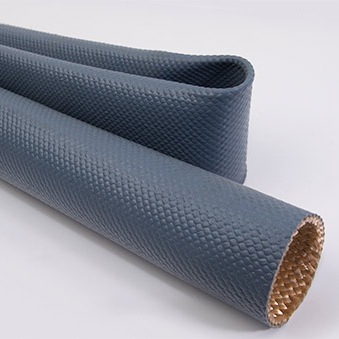 Coated Silicone Sleeve, Silicone, Braided, Size 0.38", Fiberglass, Black
