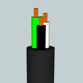 Specialty Cord Portable Cord, 16 AWG, 26 Strand, 3C, PVC, Black