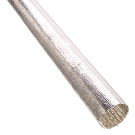 Non-Expandable Sleeve, Uncoated, 0.025" Wall, Braided, Size 1.50", Aluminum Fiberglass, Silver