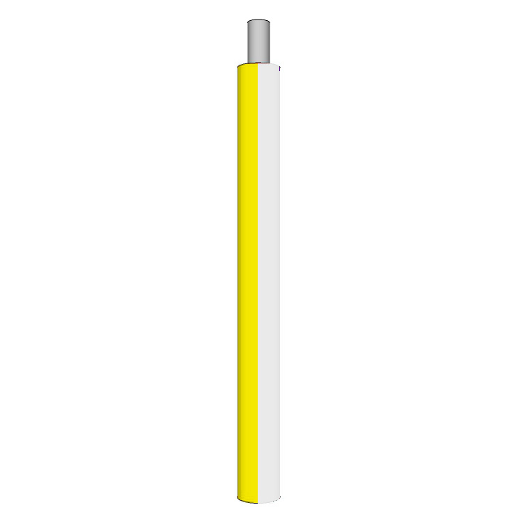 22 AWG, UL 1007 Lead Wire, 7 Strand, 105C, 300V, Tinned copper, PVC, White w/ Yellow Spiral Stripe